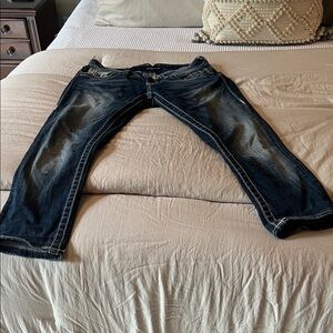 Vigoss Dark Blue Relaxed womens cropped jeans